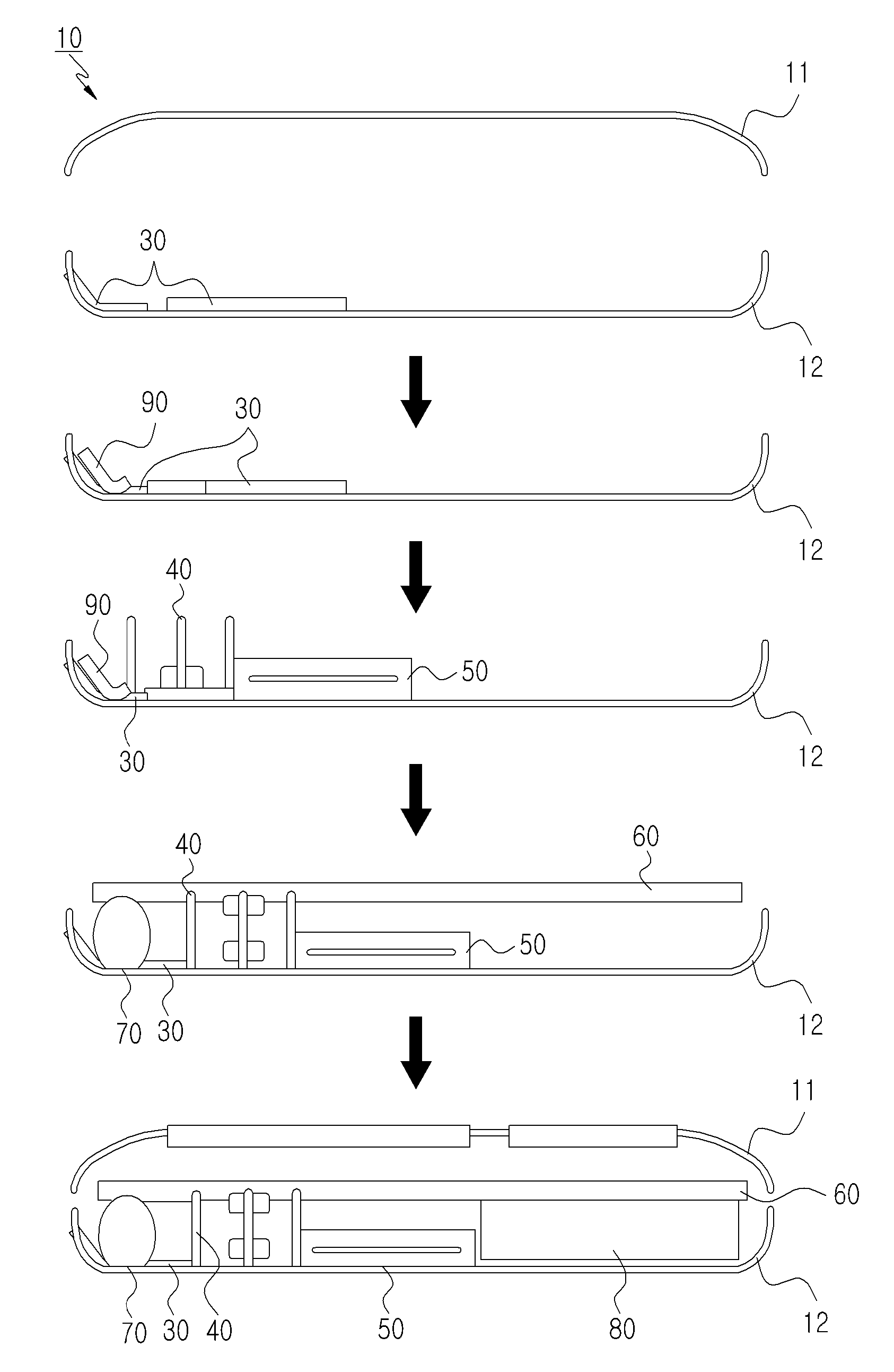 Electronic device manufacturing method using lds and electronic device manufactured by the method