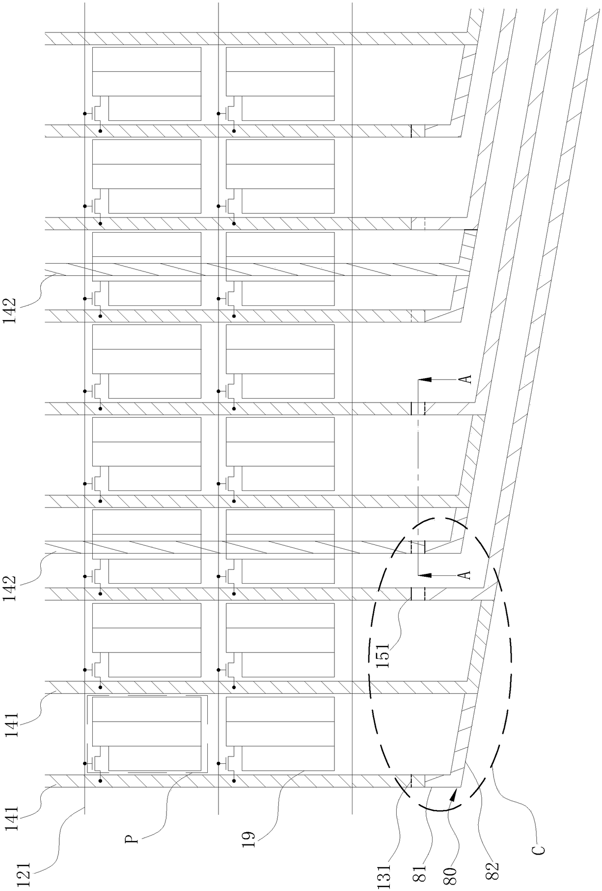 Embedded touch control array substrate, display panel and liquid crystal display device