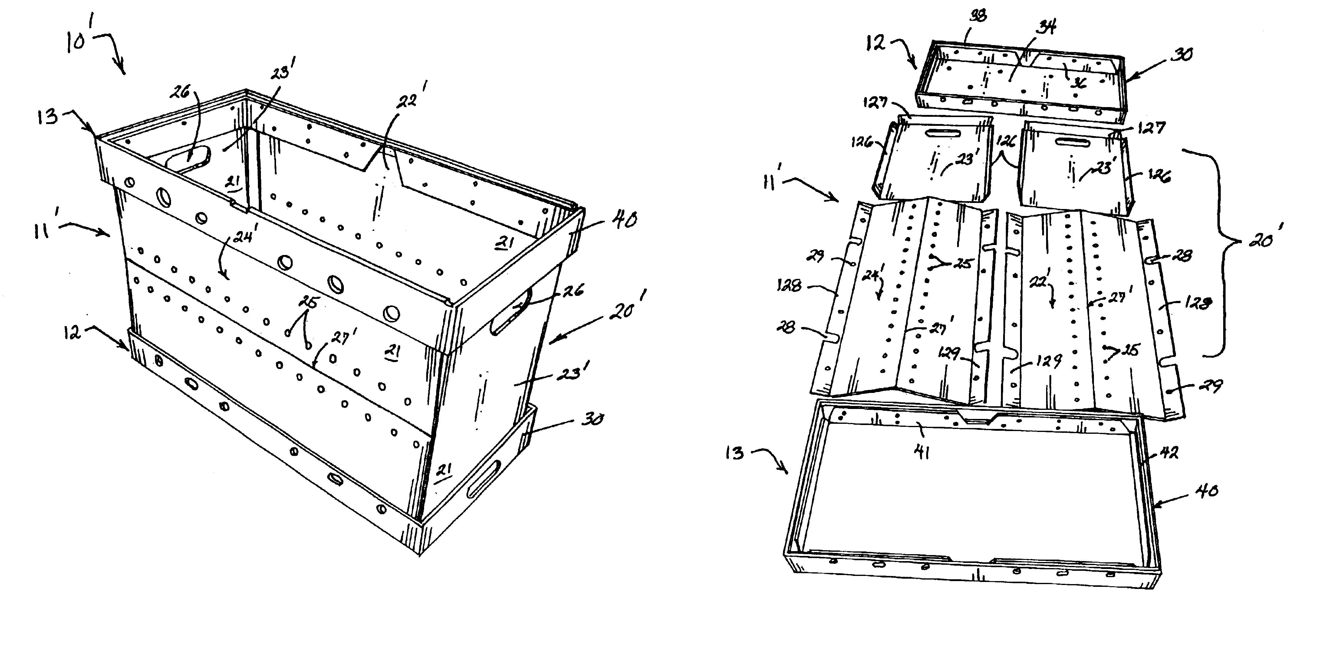 Reusable box construction for transporting tree seedlings