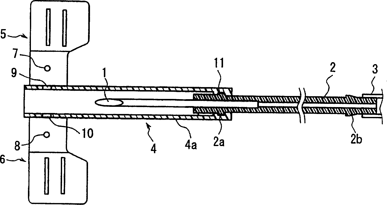 Medical needle device having shield with wings