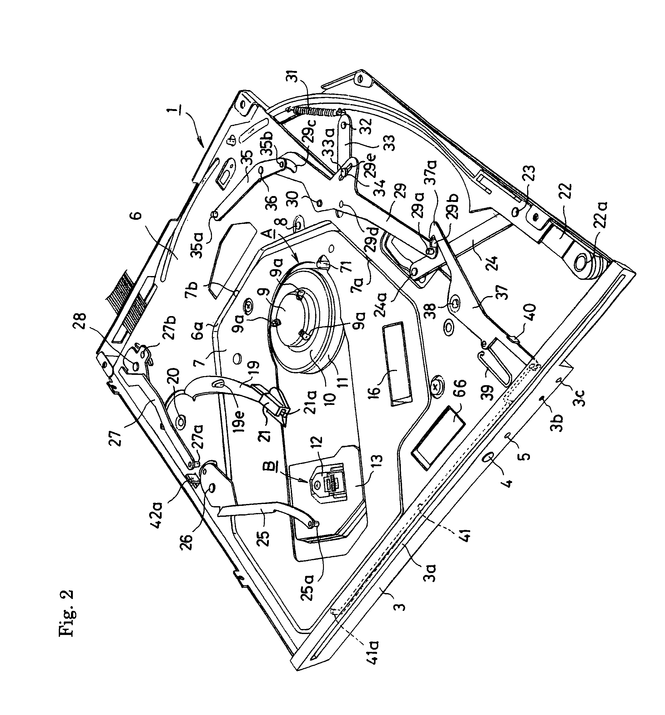 Disc device with shutter to block insertion of a disk