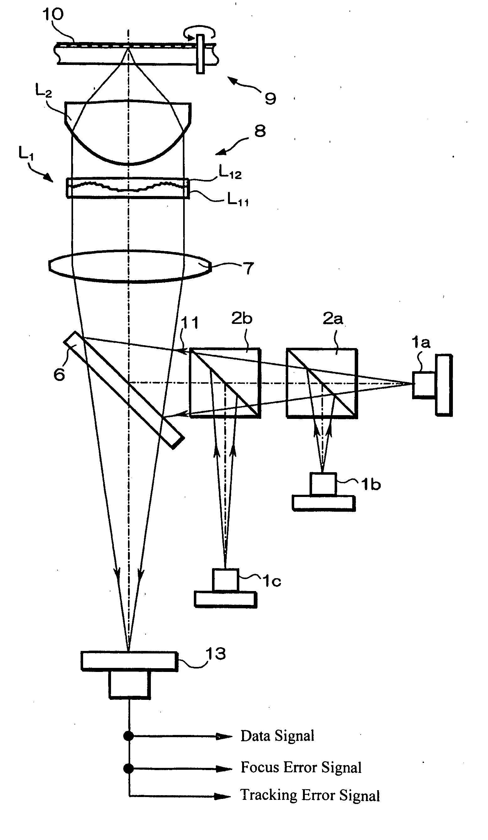 Objective optical system for optical recording media and optical pickup device using it