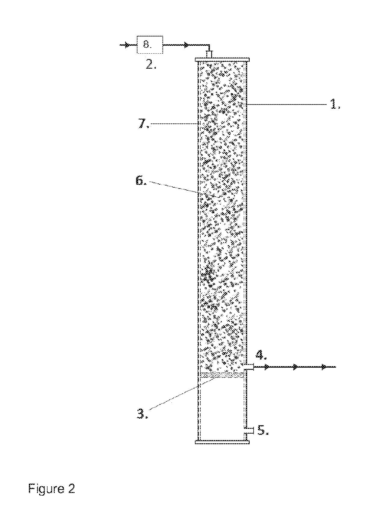 Solid state fermentation reactor equipped with active support material