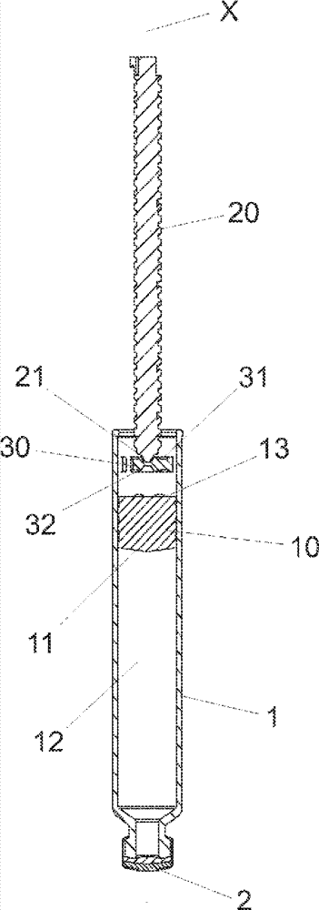 A piston rod foot