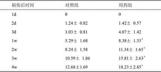 Pharmaceutical composition for promoting nerve damage restoration and application thereof