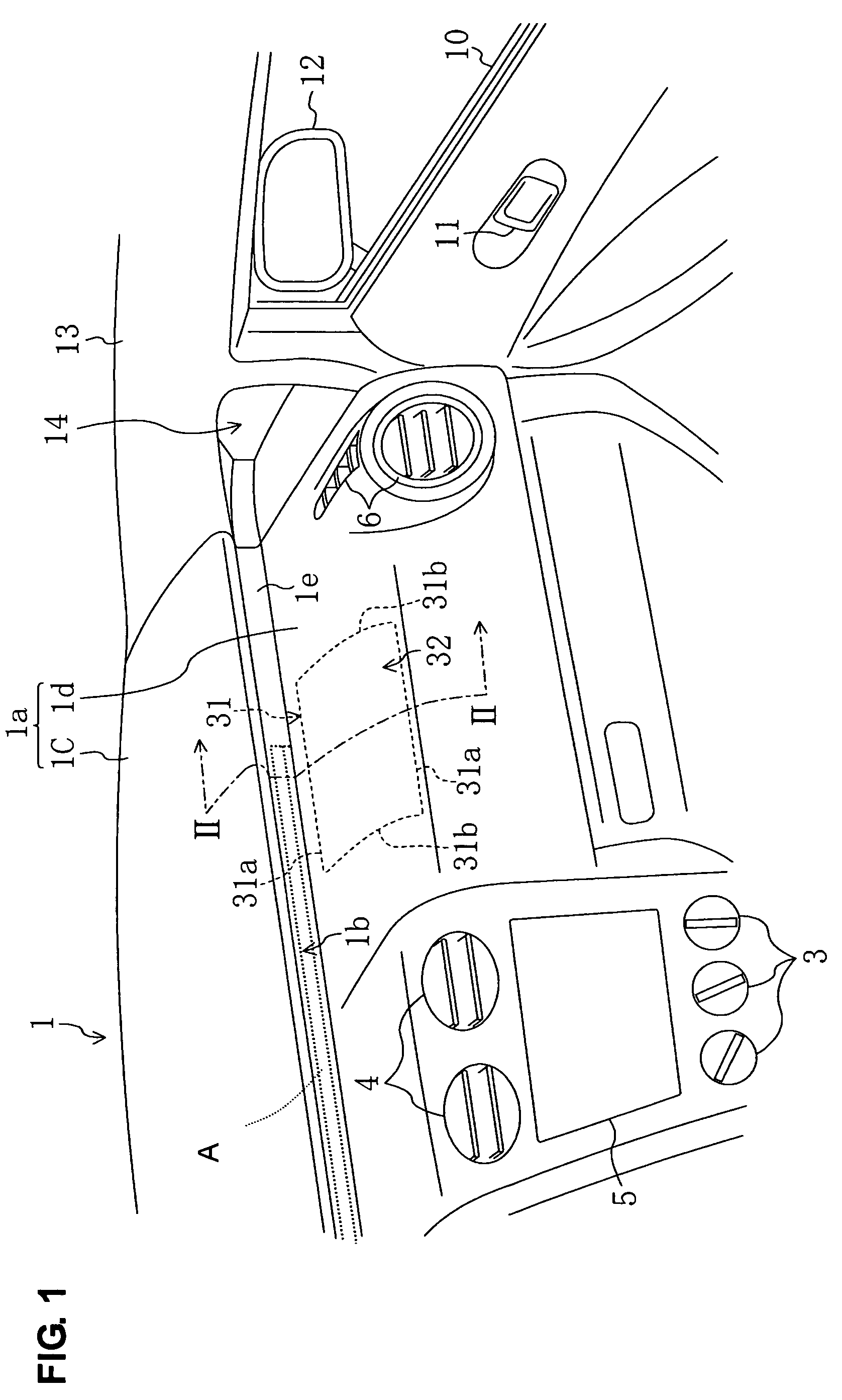 Instrument panel structure with airbag unit