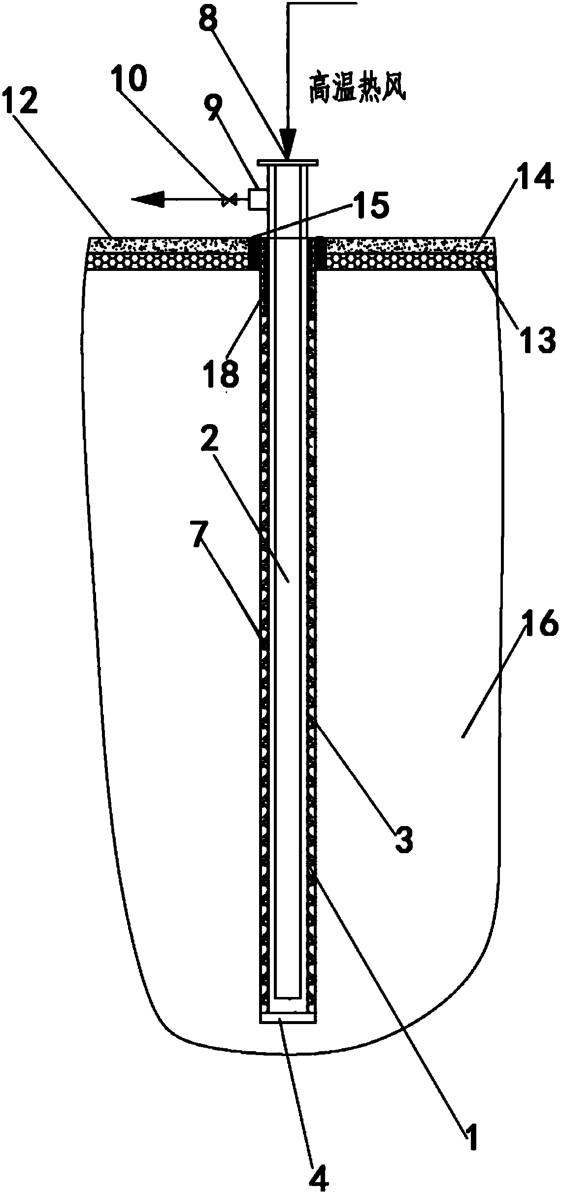 Concentrated combustion type in-situ thermal desorption repairing device for contaminated site