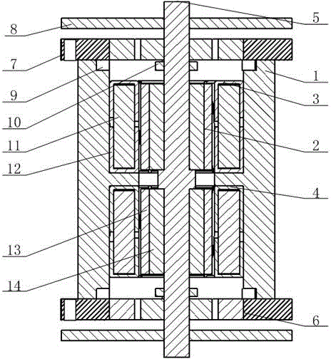 Slotless skew winding axial active suspension bearingless motor and control method