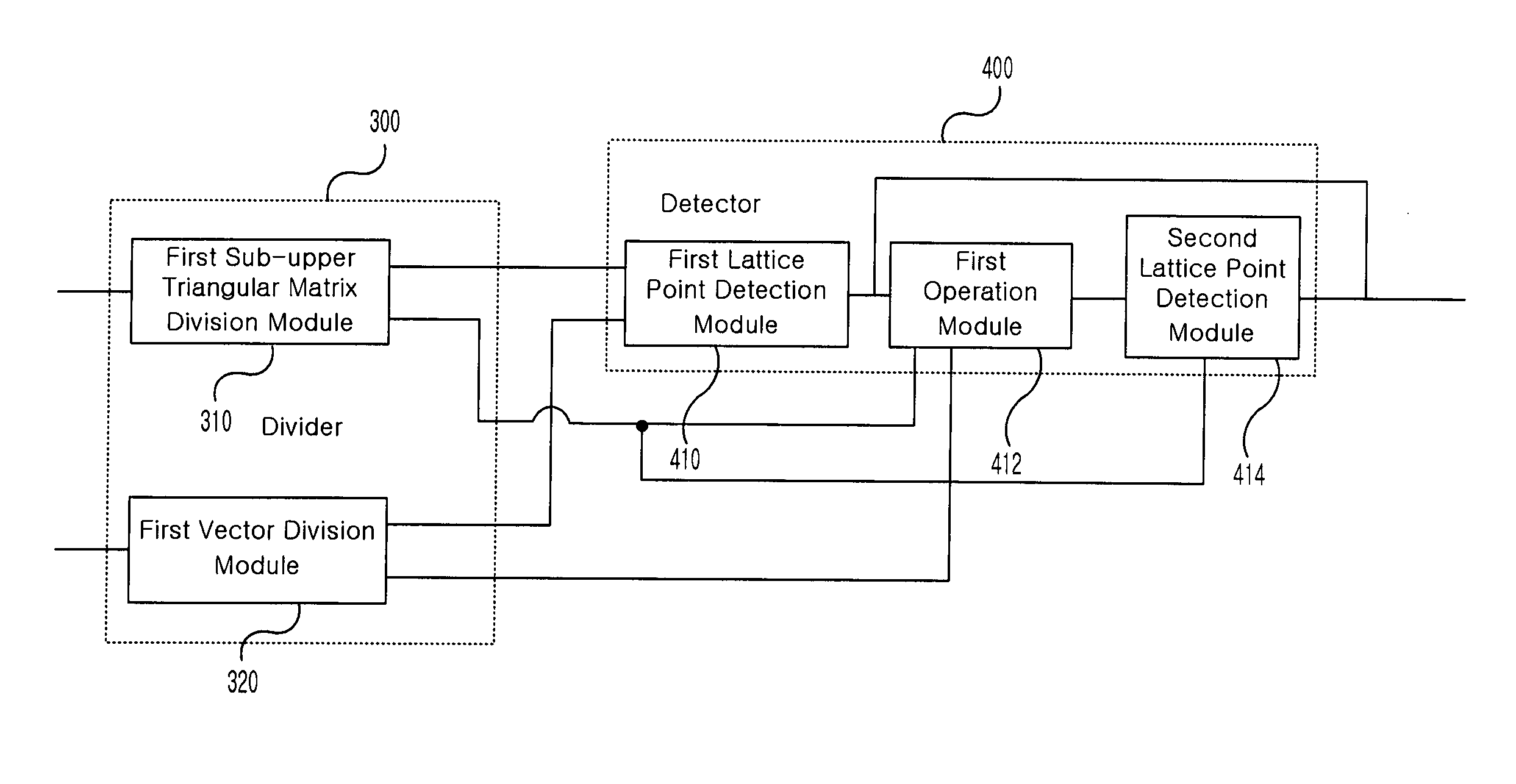 Method and device for detecting transmission signal with division detection