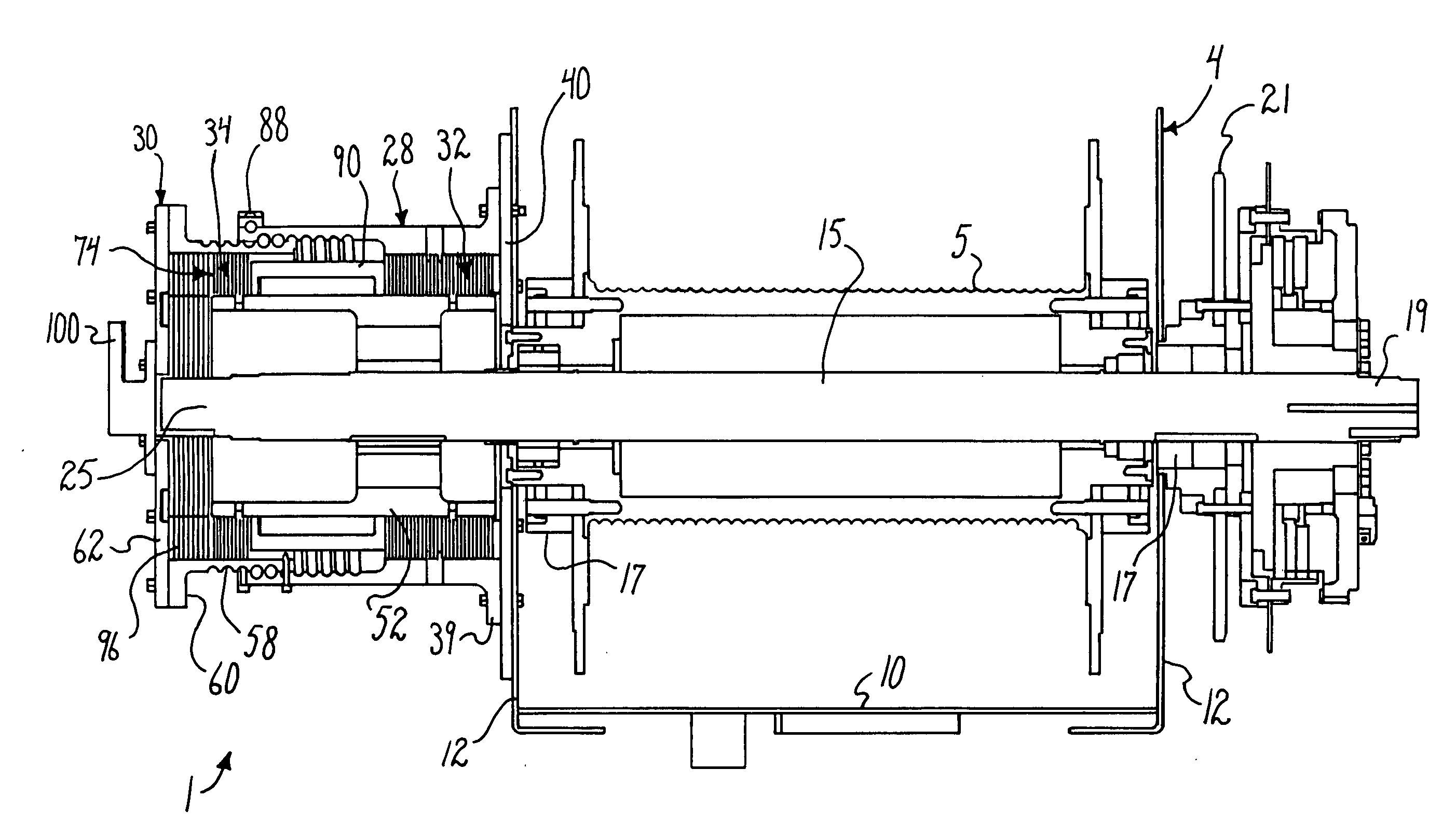 Fluid shear actuated hoist brake