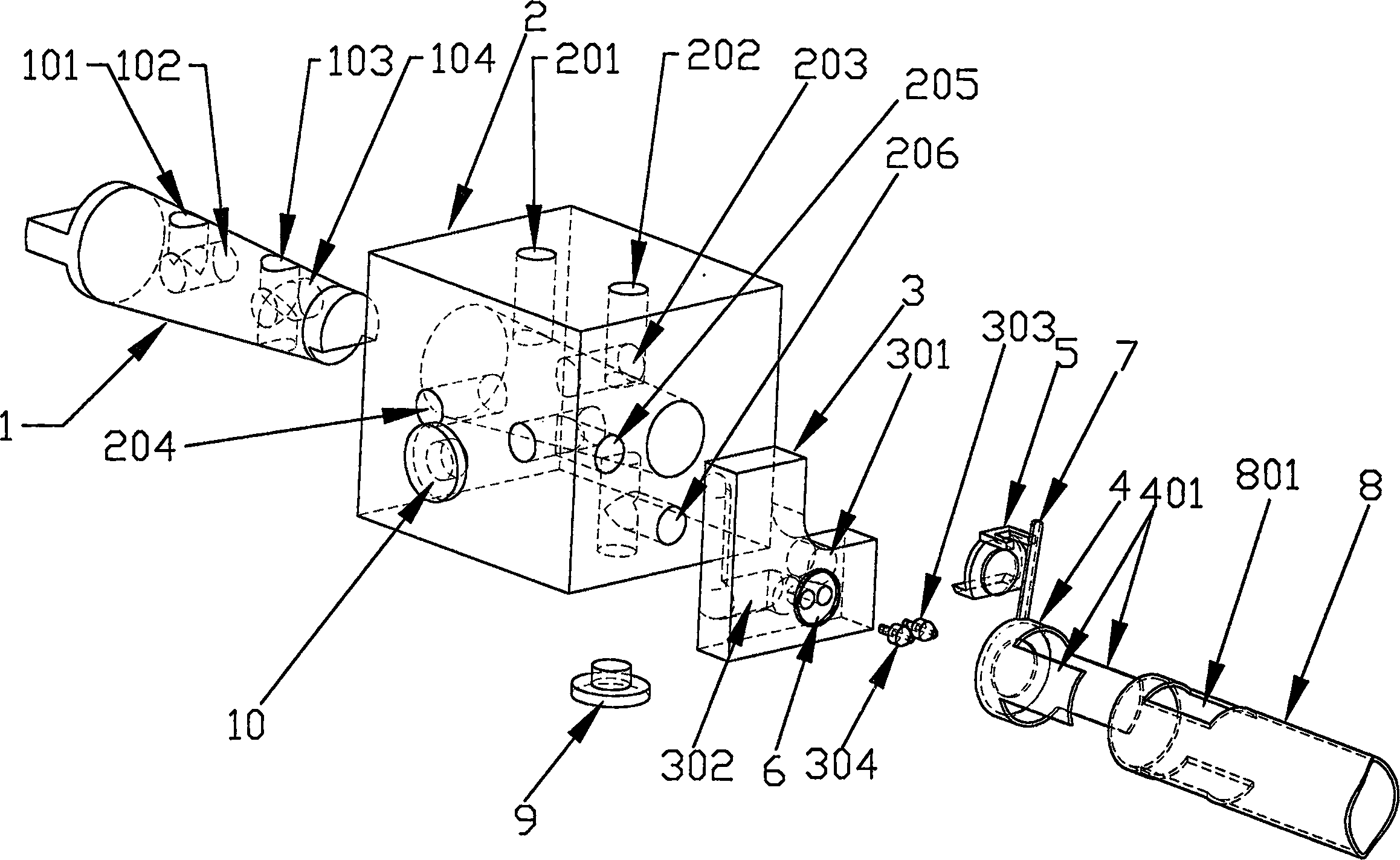 Valve for switching double gas supplies in use for fuel gas heating apparatus