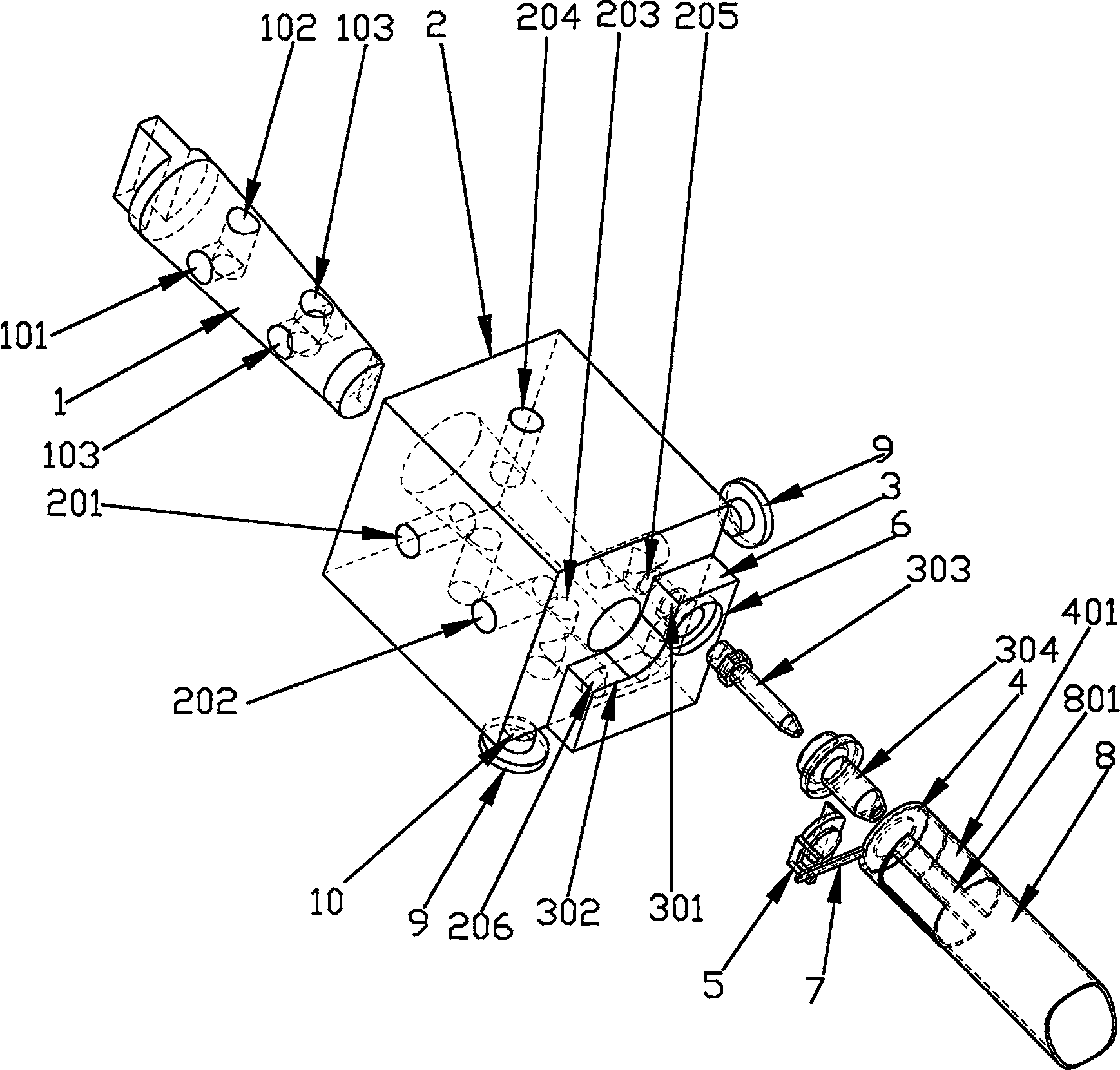 Valve for switching double gas supplies in use for fuel gas heating apparatus