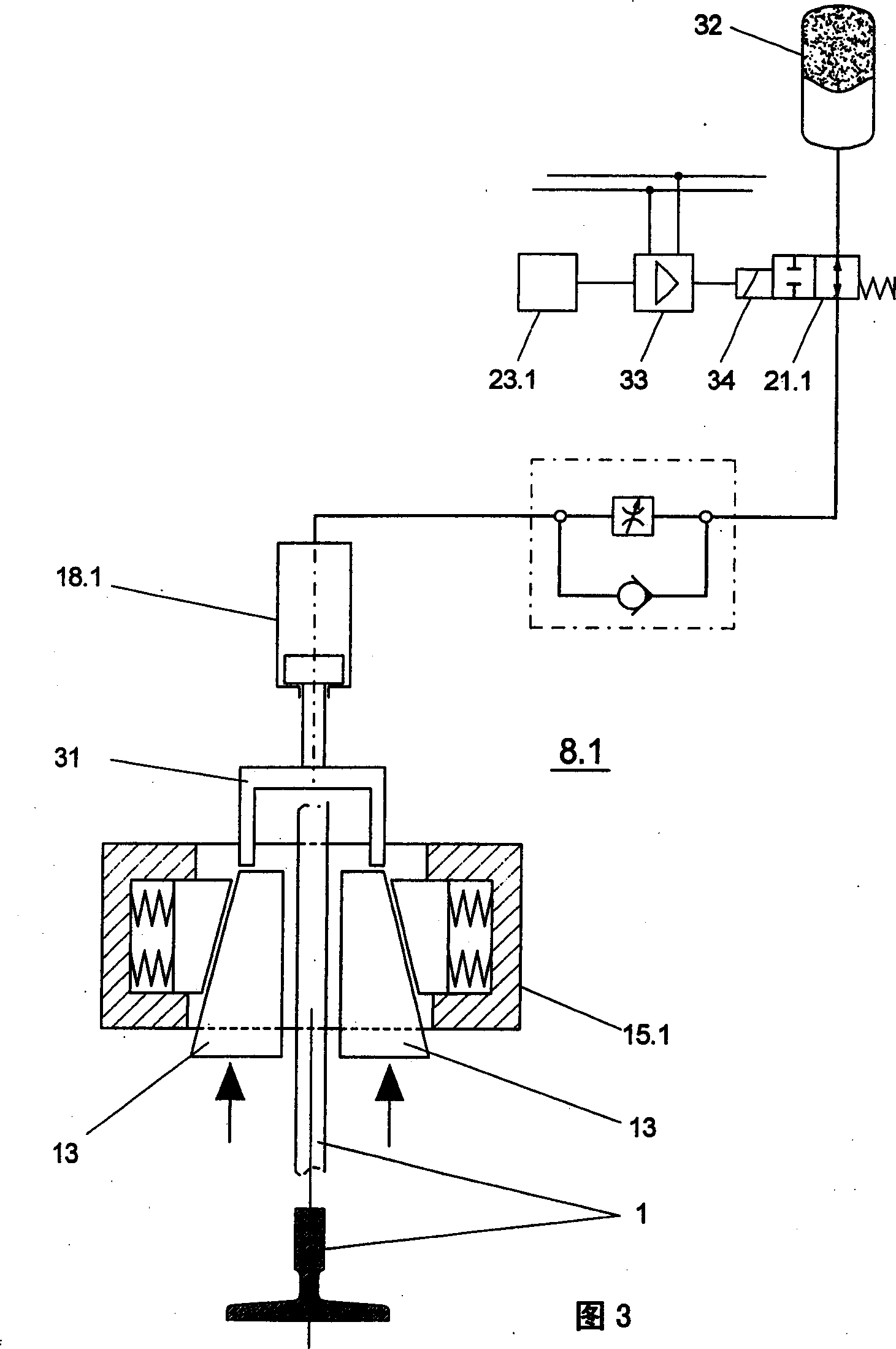 Safety brake iwth relative delayed brake force