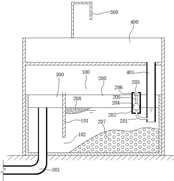 Oil separation grit chamber used under hand washing sink