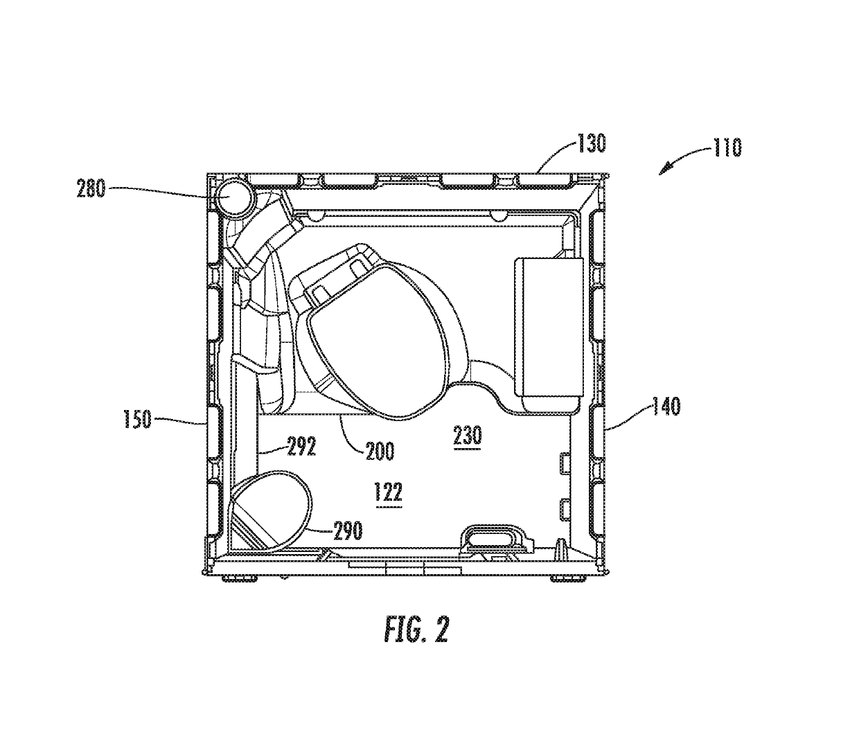 Portable restroom assembly with hands-free door opening system