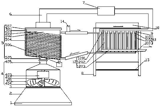 Food box device capable of preserving heat through excess heat of cooking oil fume