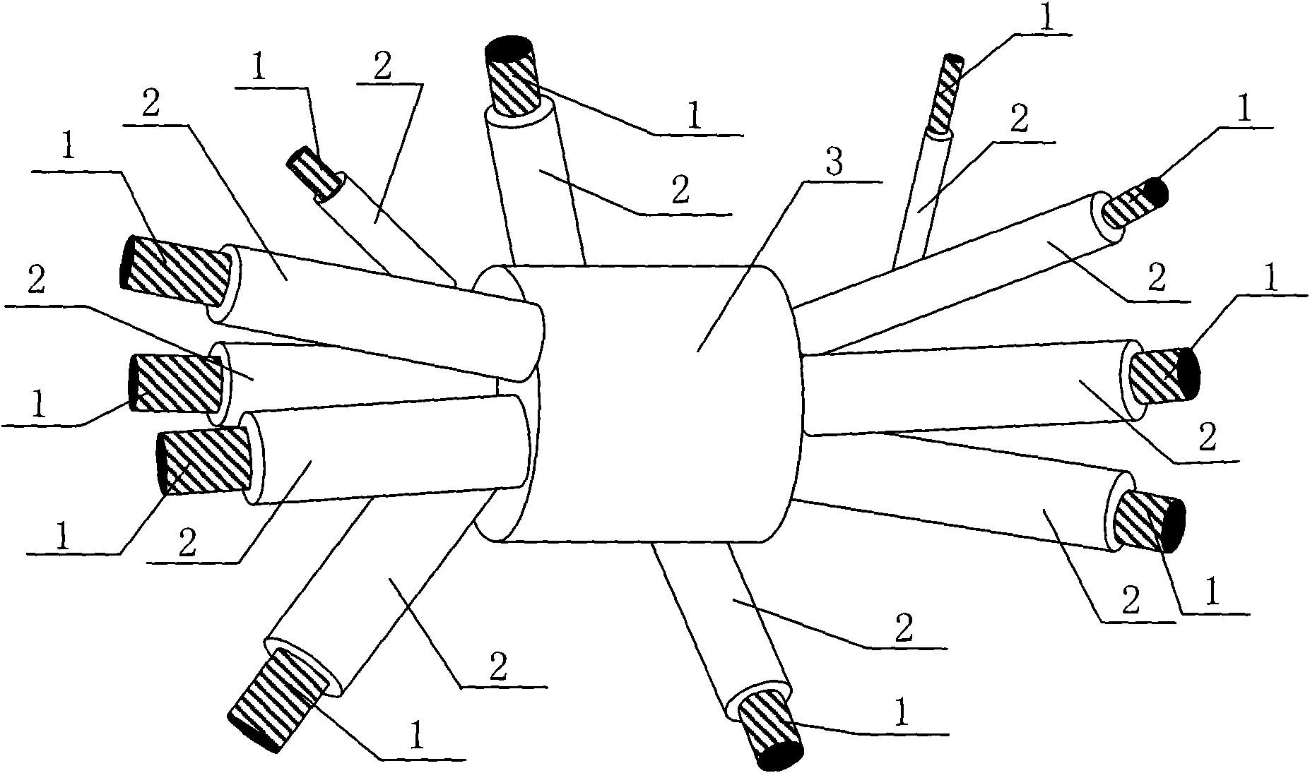 Electromagnetic effect-increasing integral control cable network