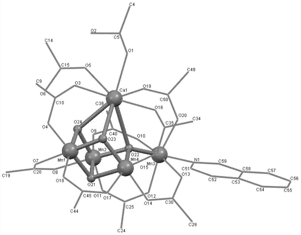 Mn4CaO4 core structure-containing water cracking catalyst and preparation method and application thereof