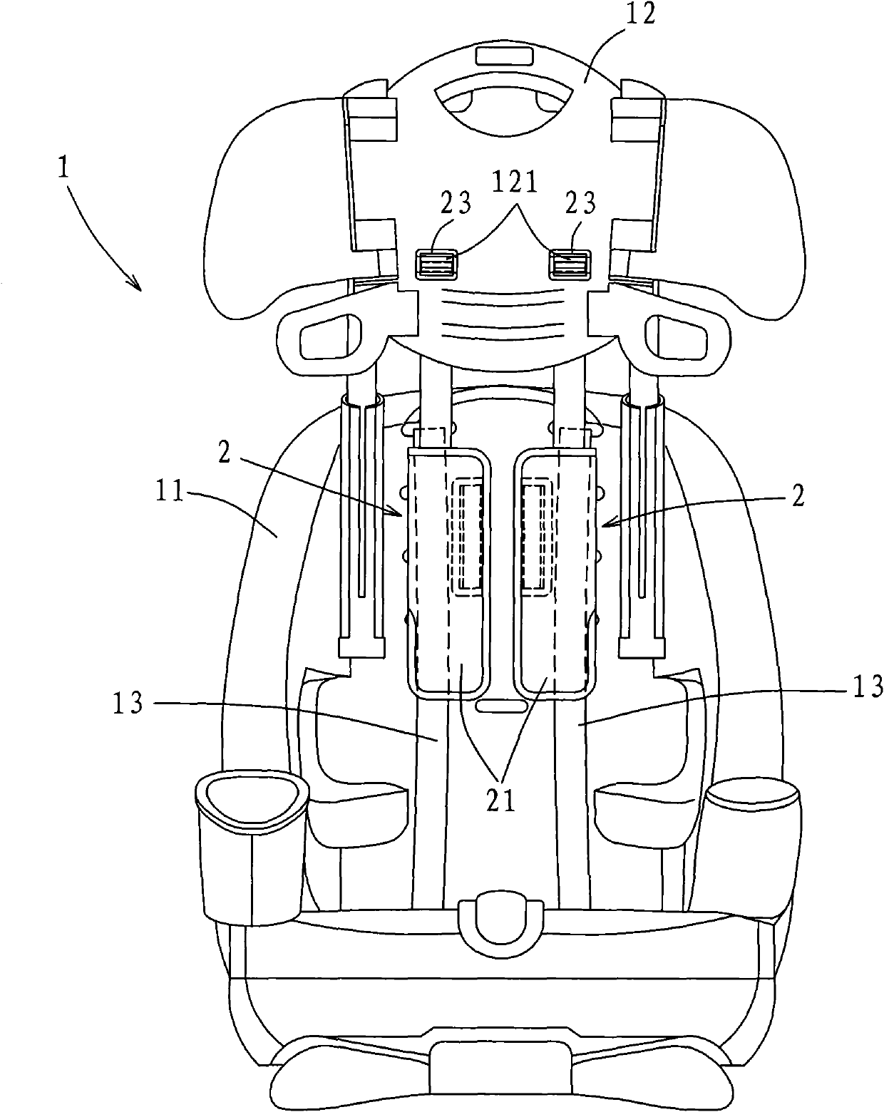 Children automobile seat and combination of headrest and shoulder belt pads of children automobile seat