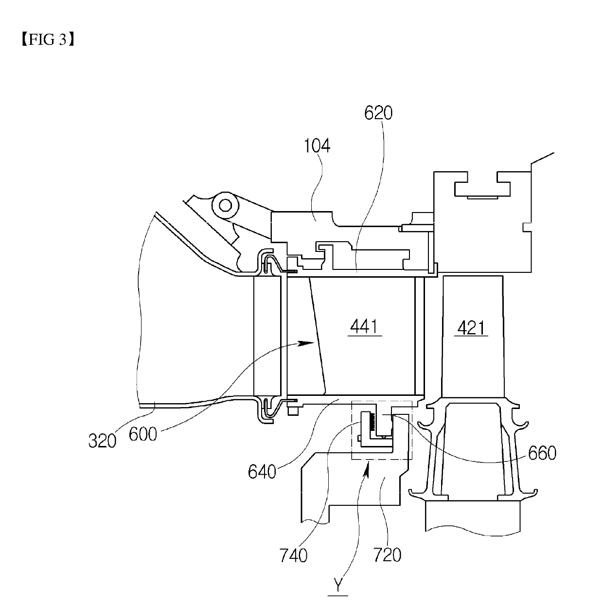 First-stage turbine vane supporting structure and gas turbine including same