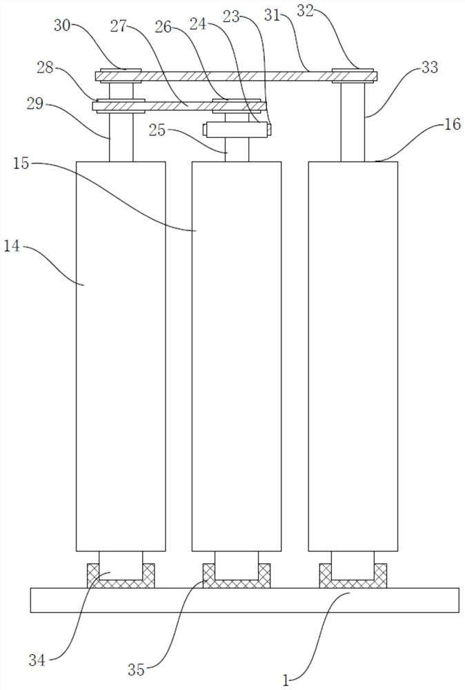 Double-winding arm and film pre-stretching unit