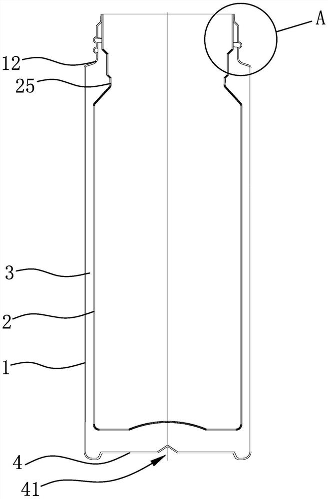 Composite vacuum cup and manufacturing process thereof