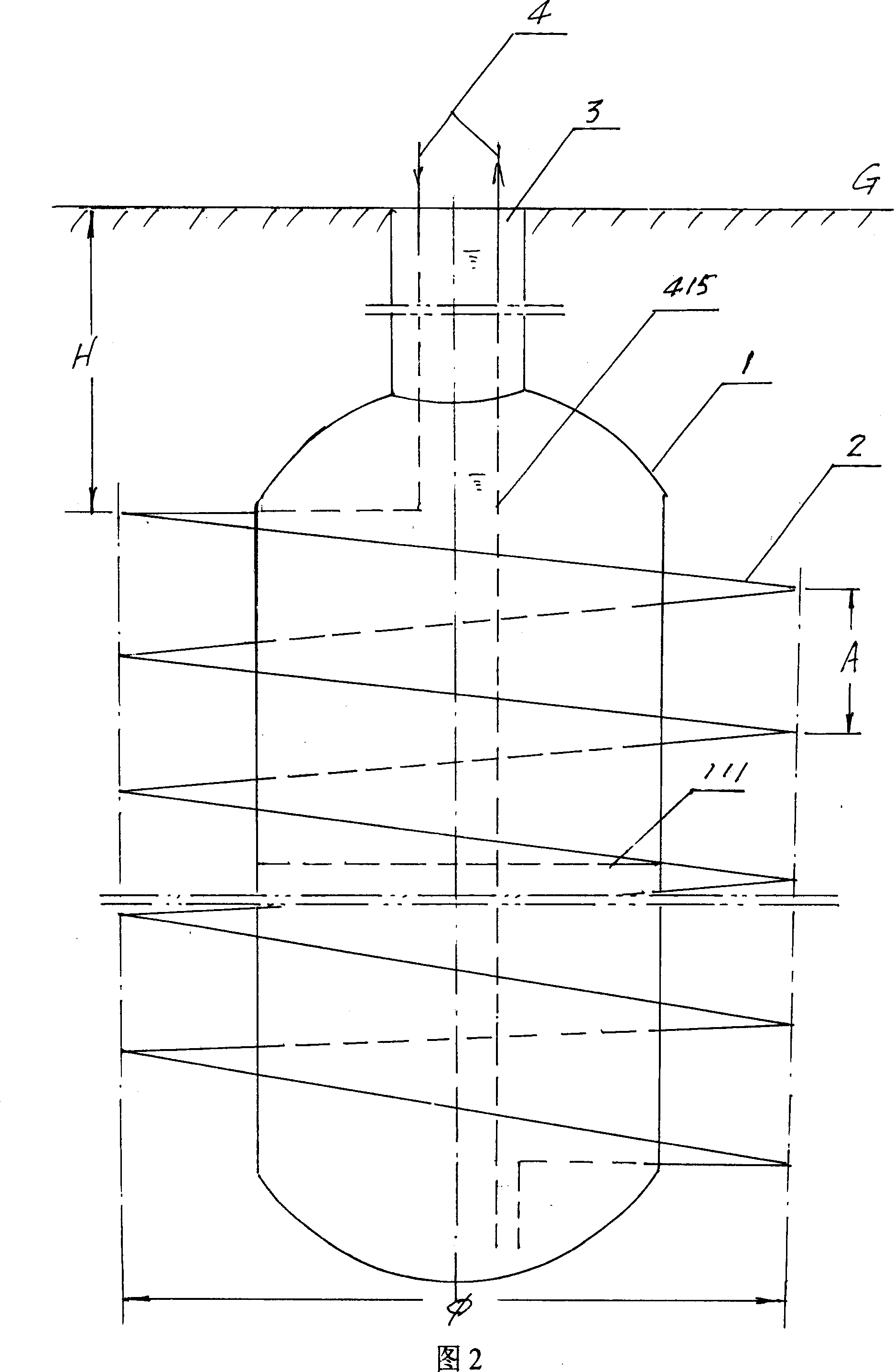 Circularly geoheat exchanging underground energy-accumulating liquid reservoir and its construction process