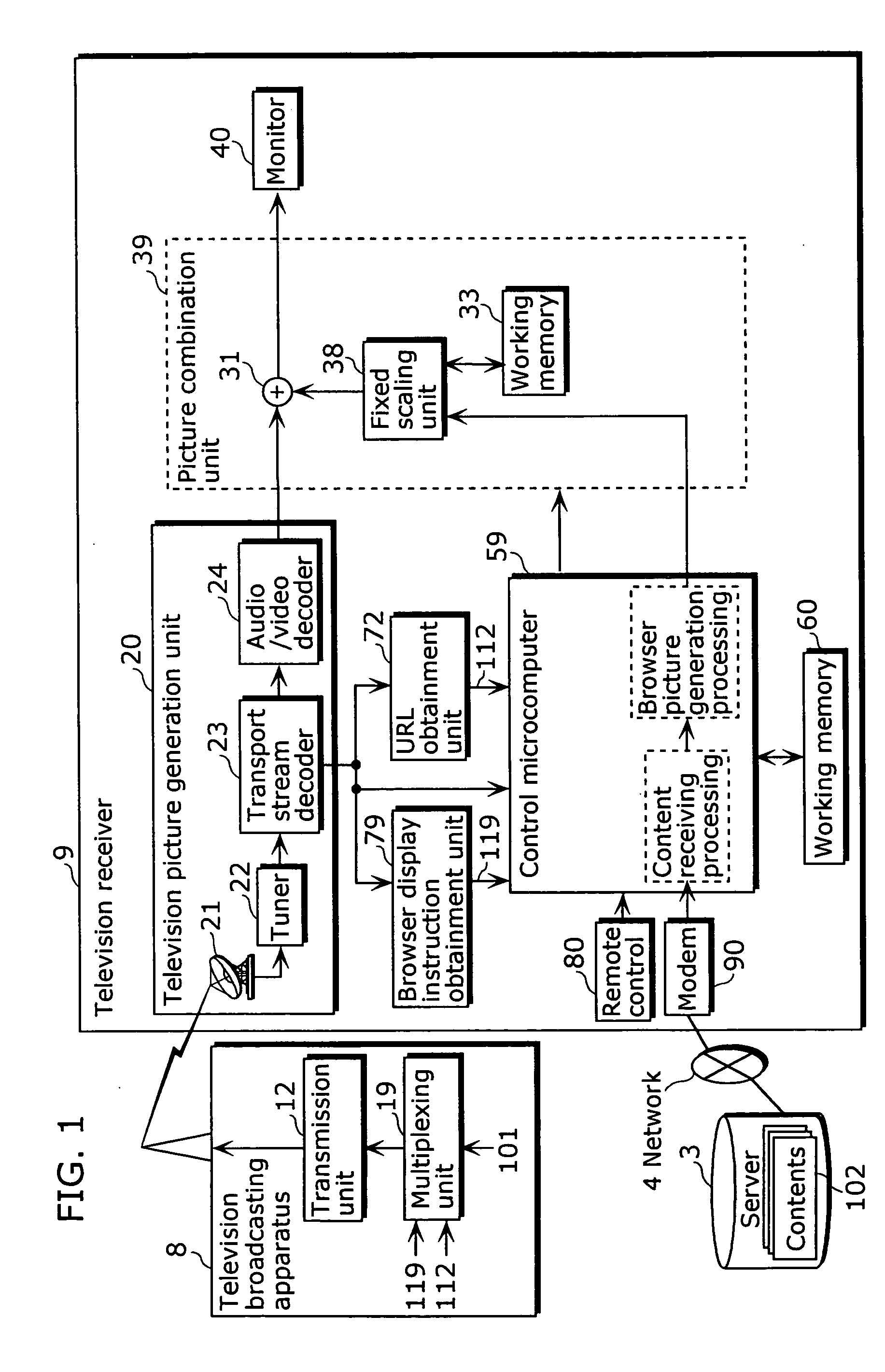 Receiving apparatus, method for displaying in conjunction with television program, and printing control method