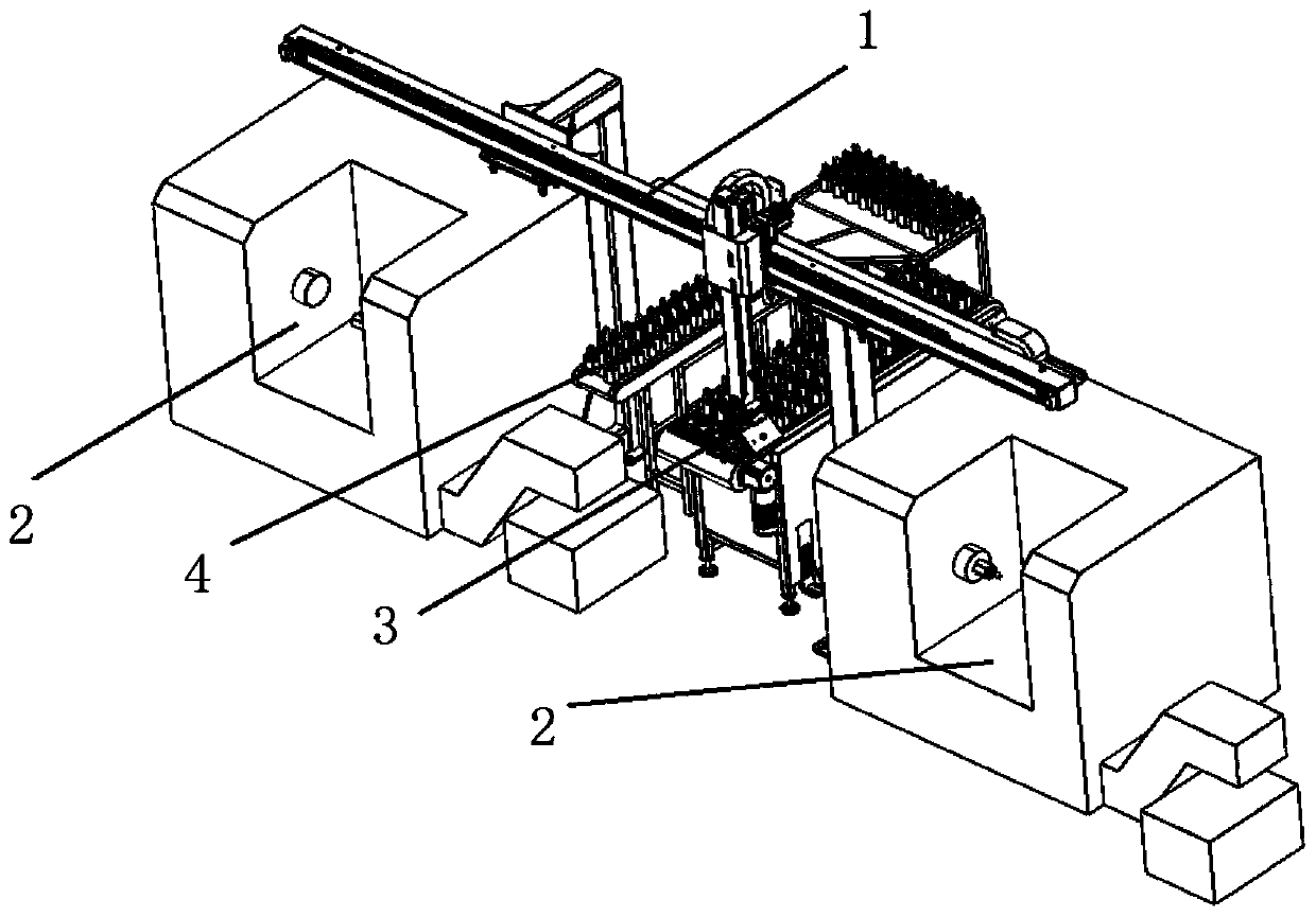 Truss type machine tool feeding and blanking robot system and control method thereof