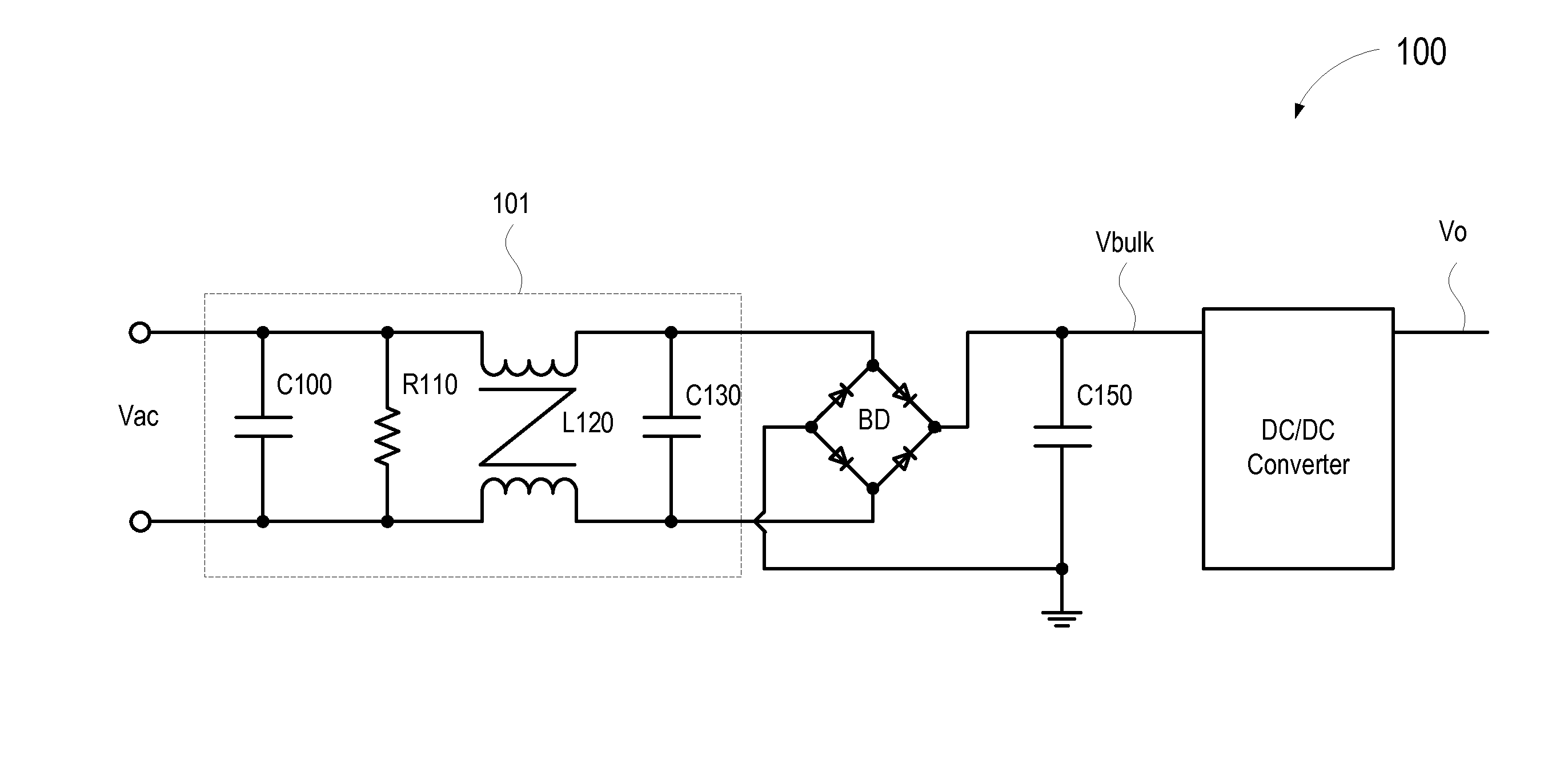 Capacitor discharge circuit for power supply EMI filters