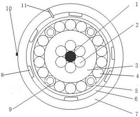 Improved waterproof coaxial overhead cable