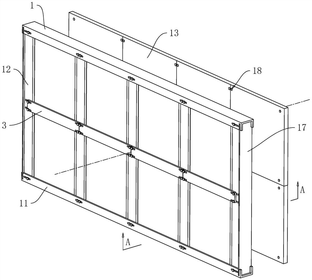 Profile steel reinforced light steel keel partition wall and construction method