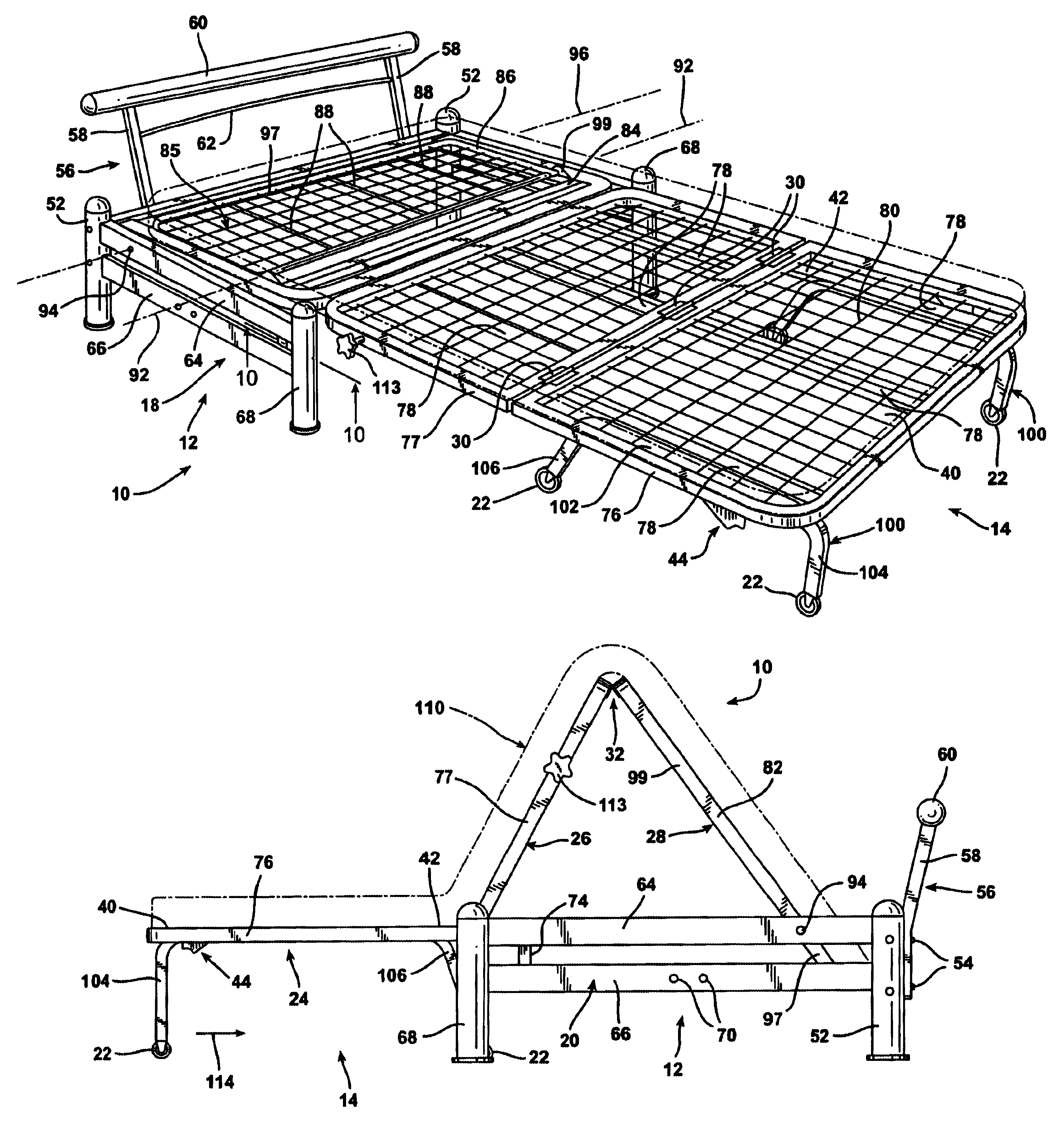 Roll-in futon bed