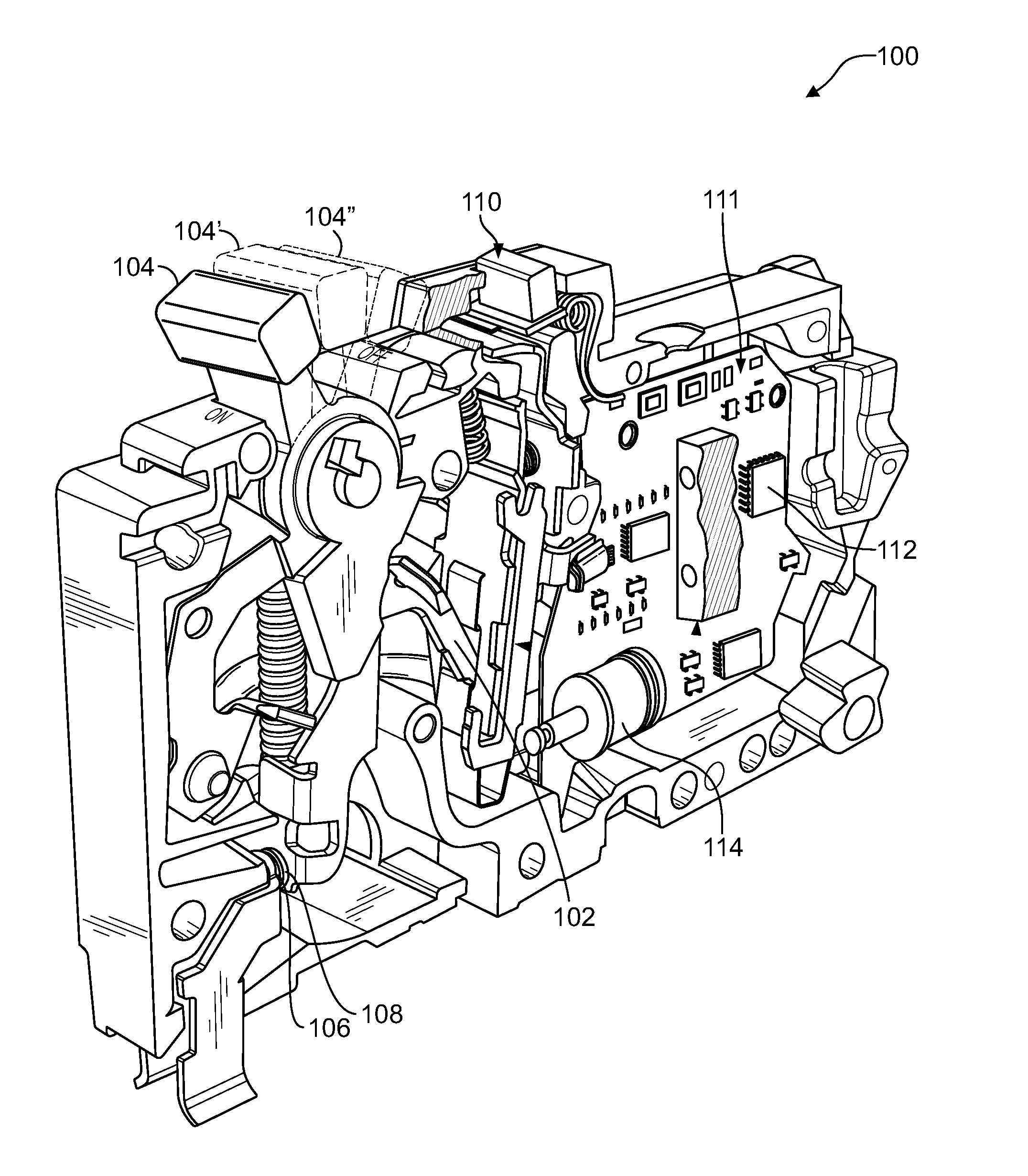 Electronic miniature circuit breaker with trip indication using the breaker tripping function as the feedback mechanism