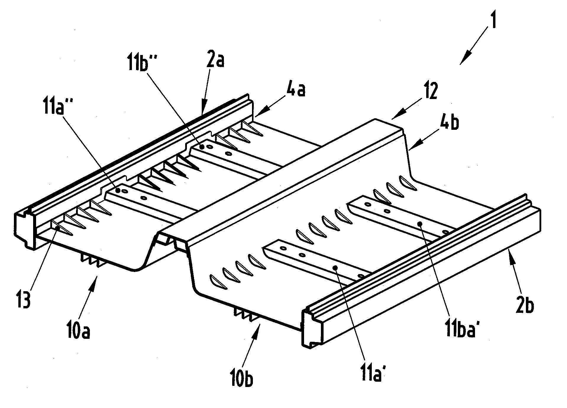 Central floor part of a vehicle body