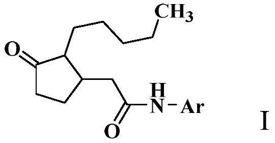 A kind of 2-(3-oxo-2-pentylcyclopentyl)acetamide derivative and its application