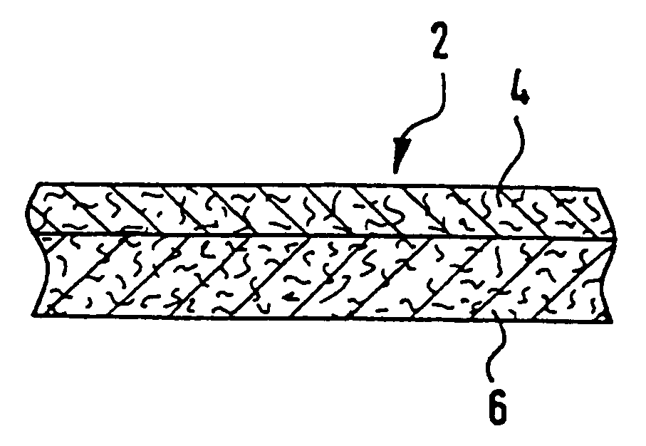 Composite material for producing a layer of hygienic article that comes into physical contact with the body and a corresponding hygienic article