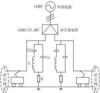 Third-order resistance wave base high-pass filter device and electric power supply system with same