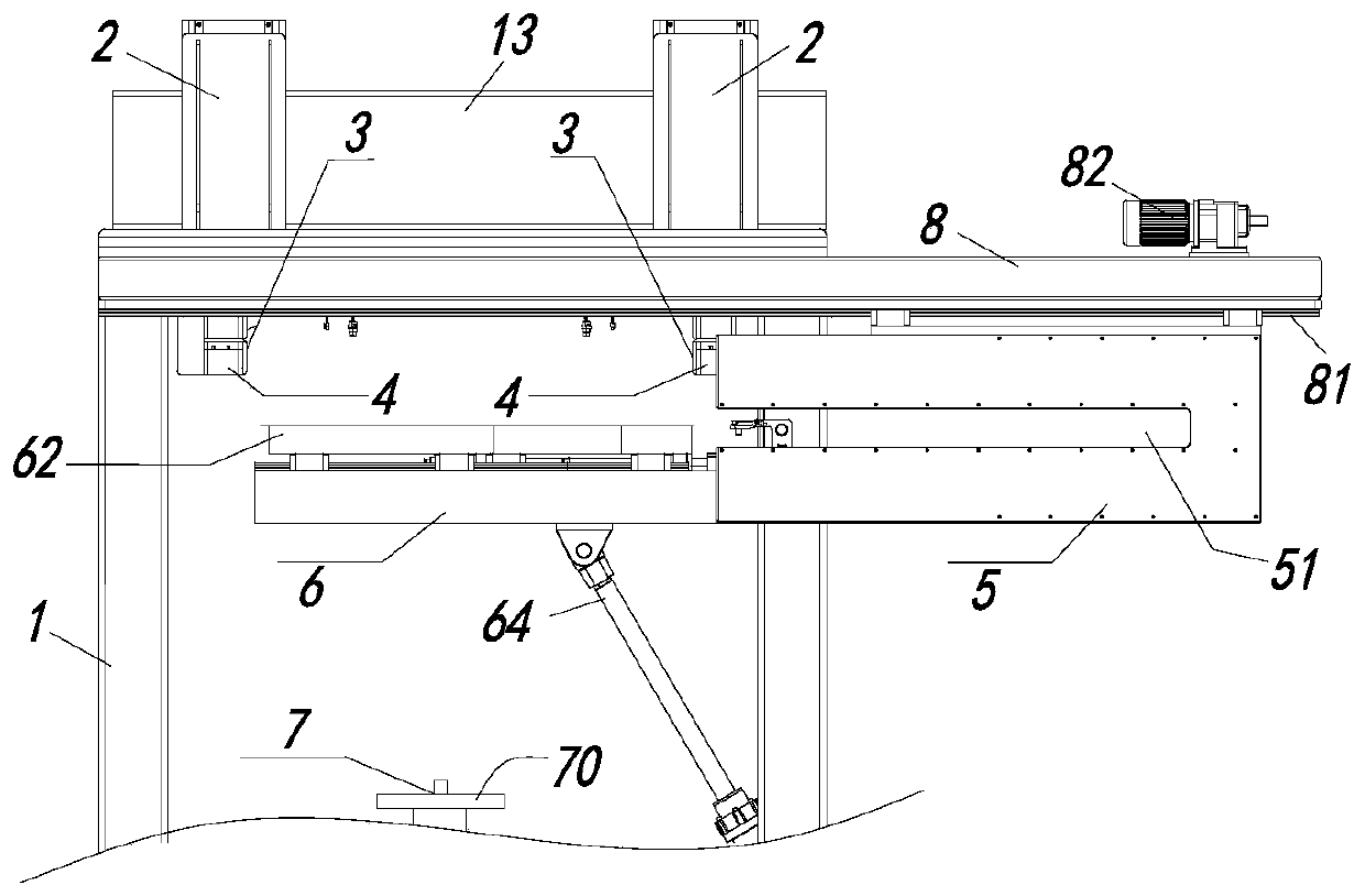 Three-axis moving mechanism for online detection of strip steel