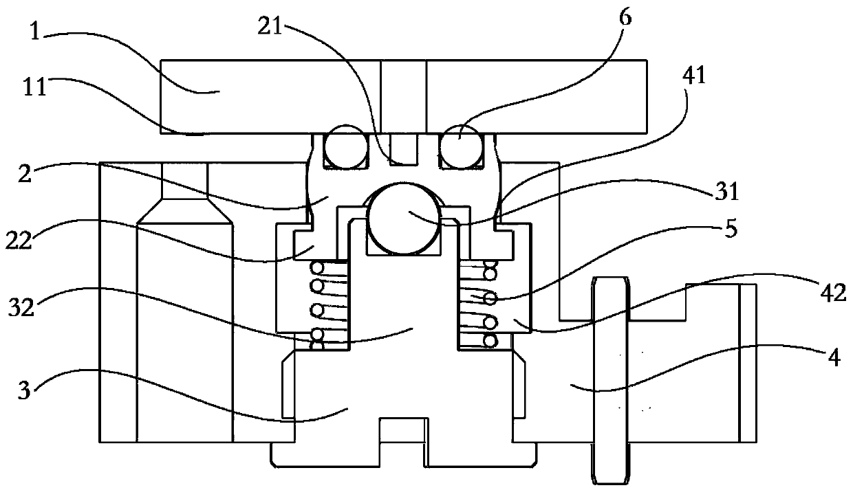 A valve head, parallel error automatic compensation device and electron microscope