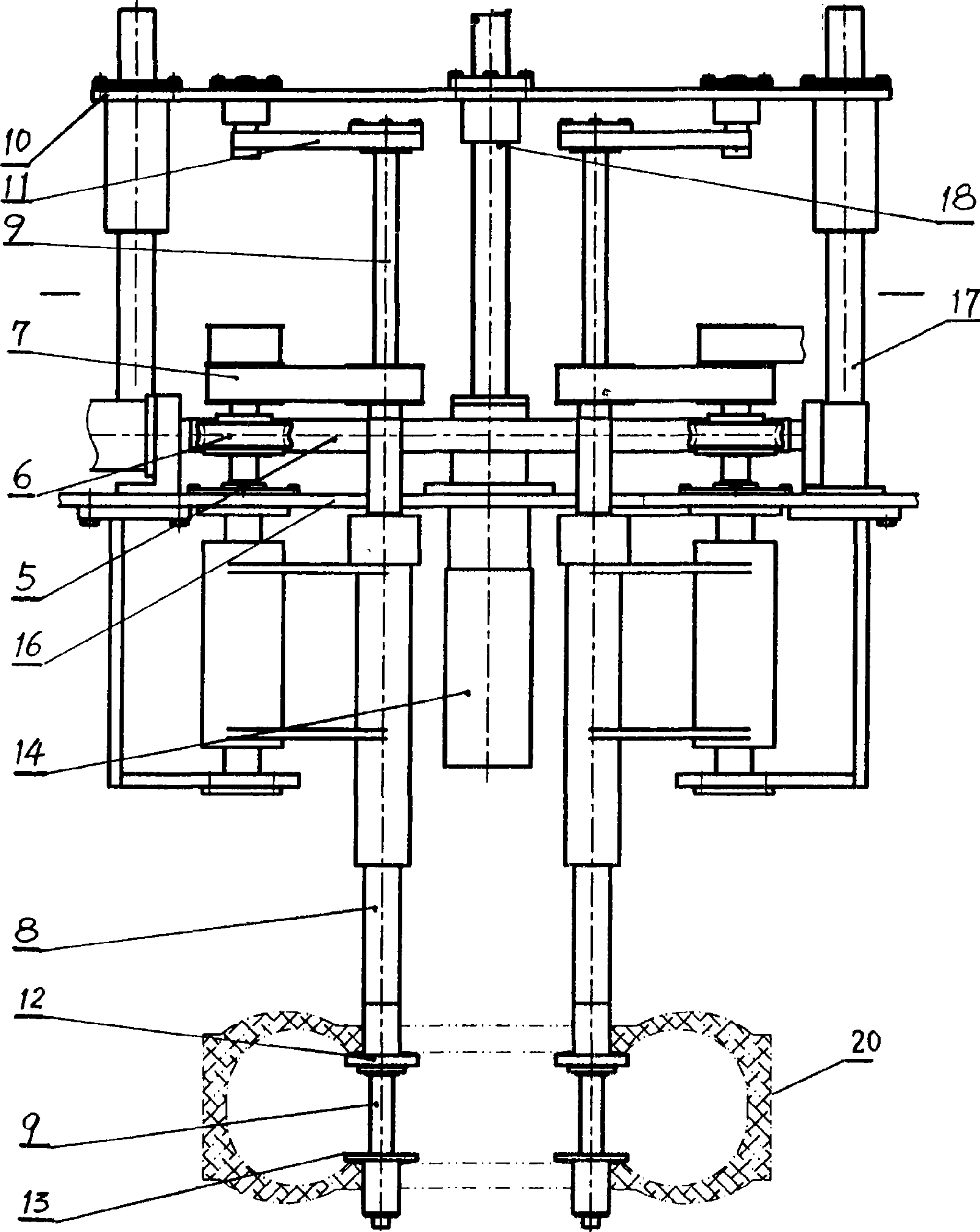 Tyre expanding mechanism for X-ray tyre detecting machine