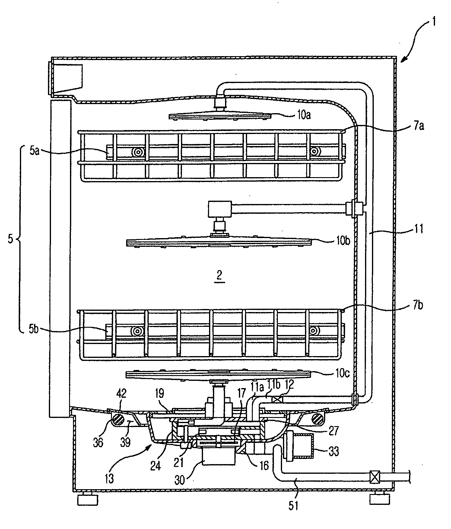 Dish washing machine preventing excessive water pressure