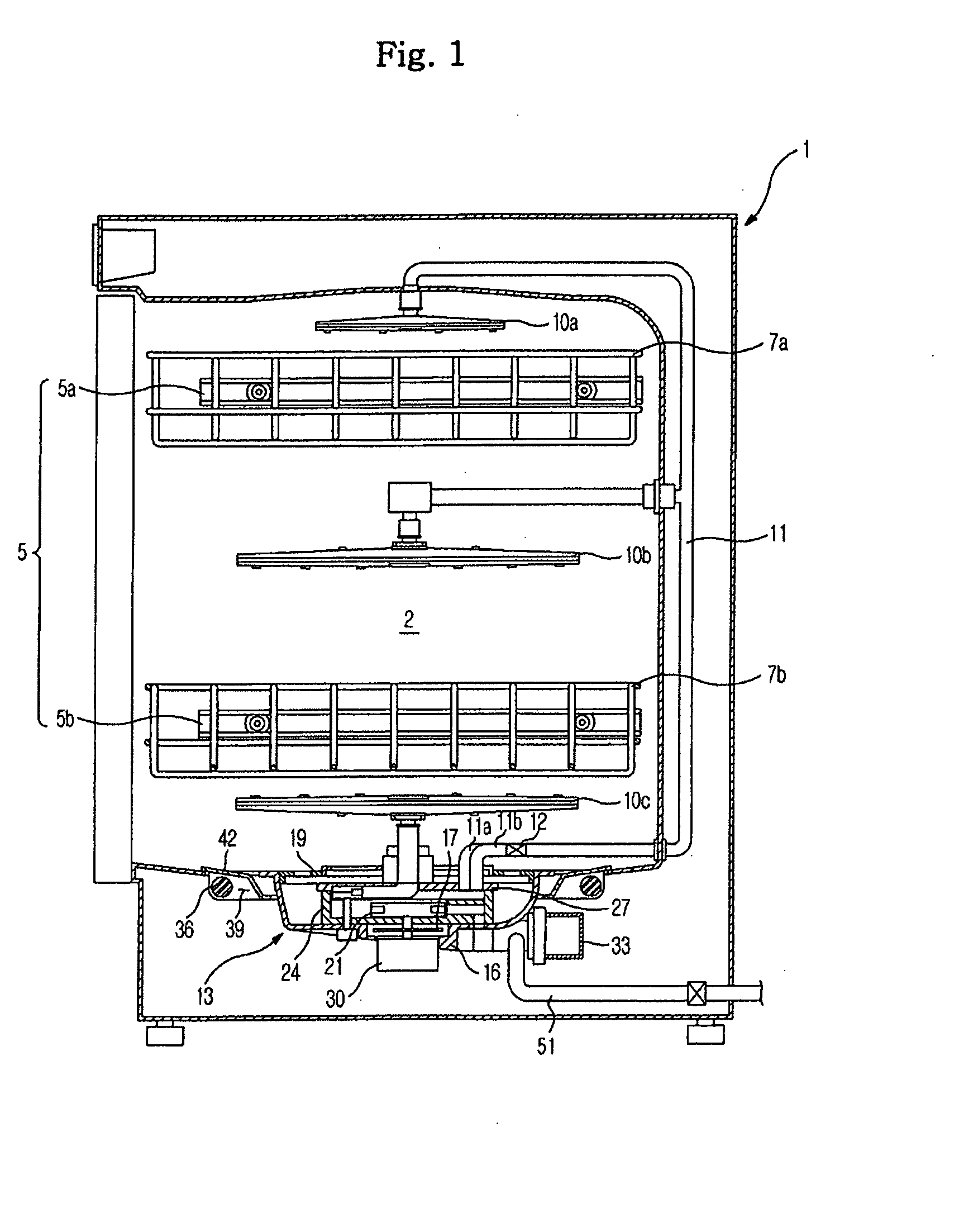 Dish washing machine preventing excessive water pressure