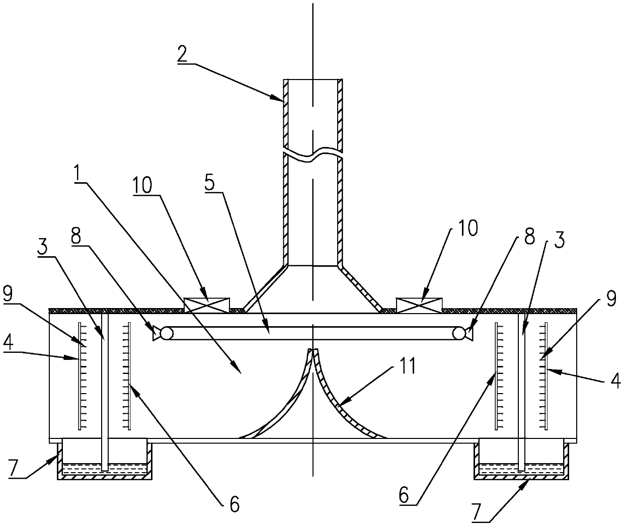 Air-cleaning fan-free radial-flow electric precipitation device