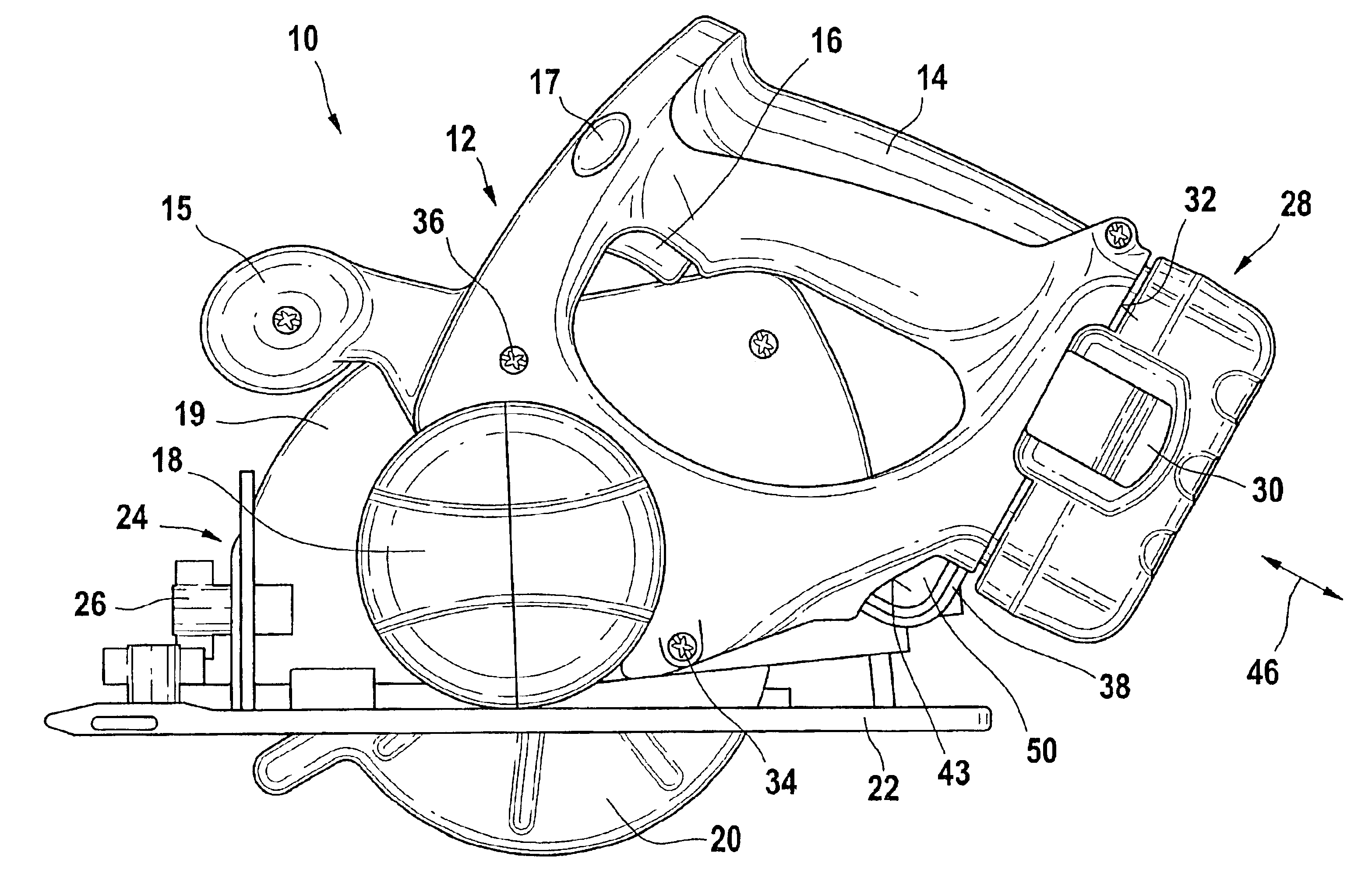 Battery-powered manual machine tool