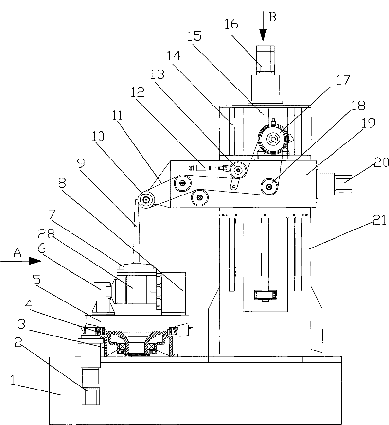 Coated abrasive grinder of propeller blade