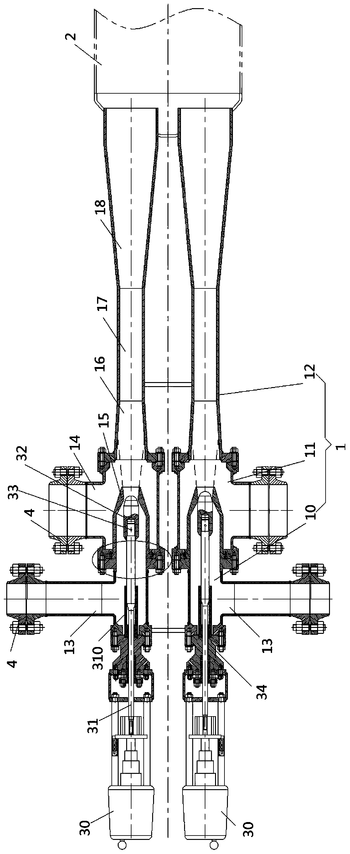 Combined steam injection device