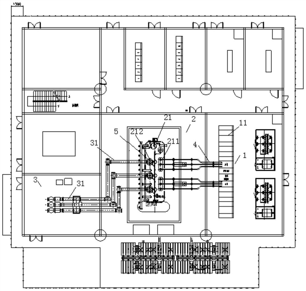 Connecting structure for high-voltage equipment of offshore booster station and mounting method of connecting structure