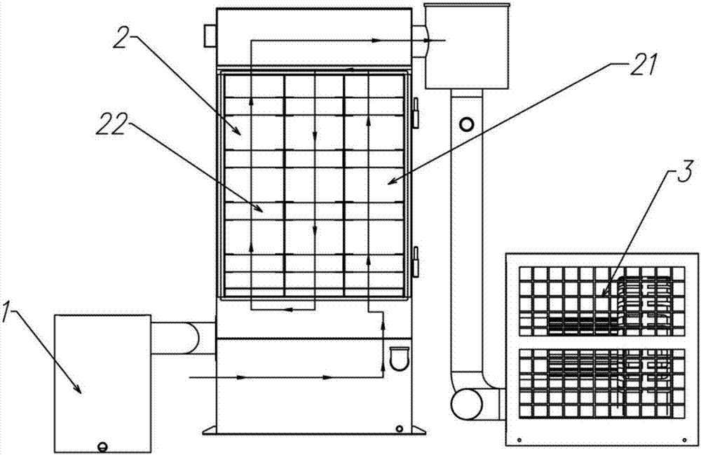 Vacuum spraying and filtering device