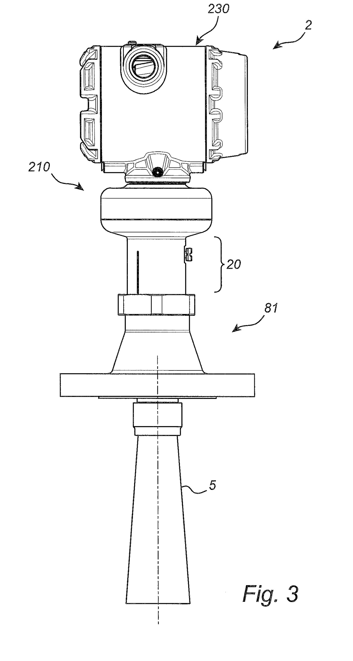 Radar level gauge system with single propagation mode feed-through